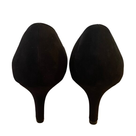 Kelly & Katie Womens Black Faux Suede Round Toe Pumps Size 8.5 W - Picture 5 of 9